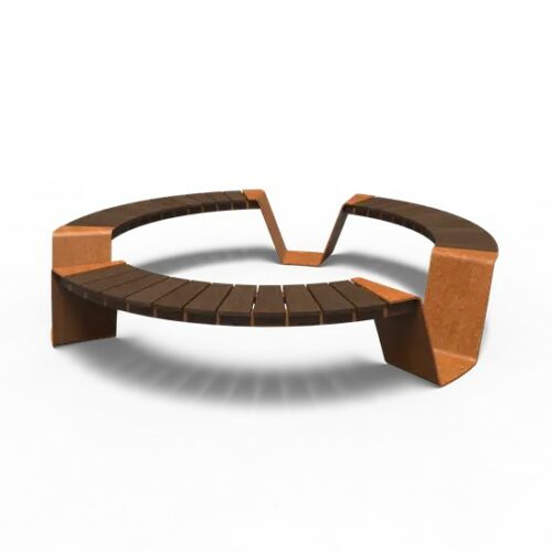 Boombank Dunc 7 De Corten uitvoering van deze bijzonder fraaie boombank.